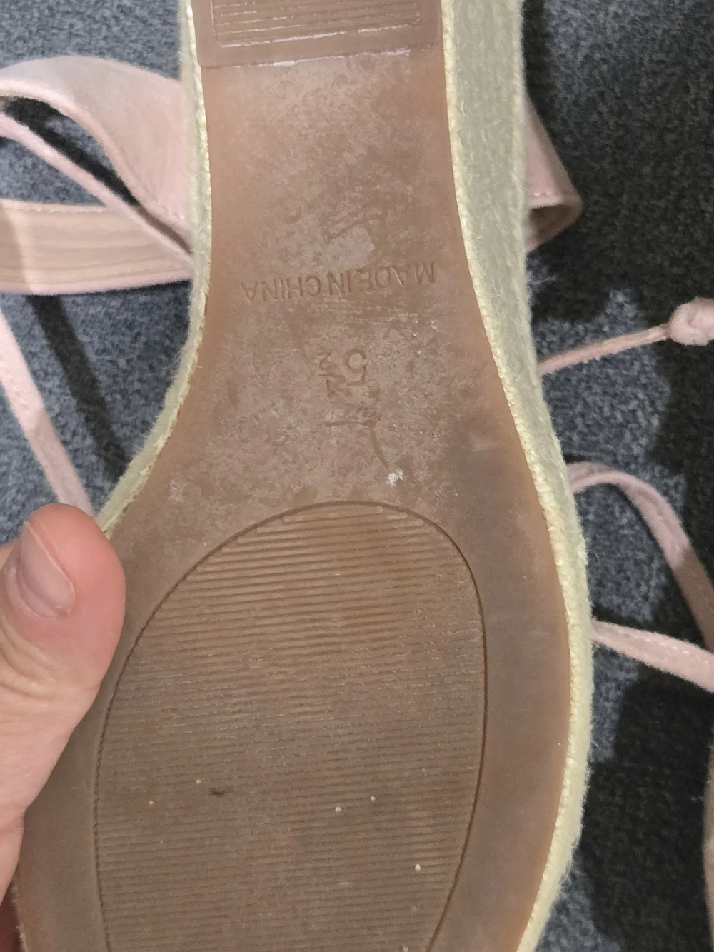 Women’s Blush Pink Suede Lace-Up Wedge Sandals